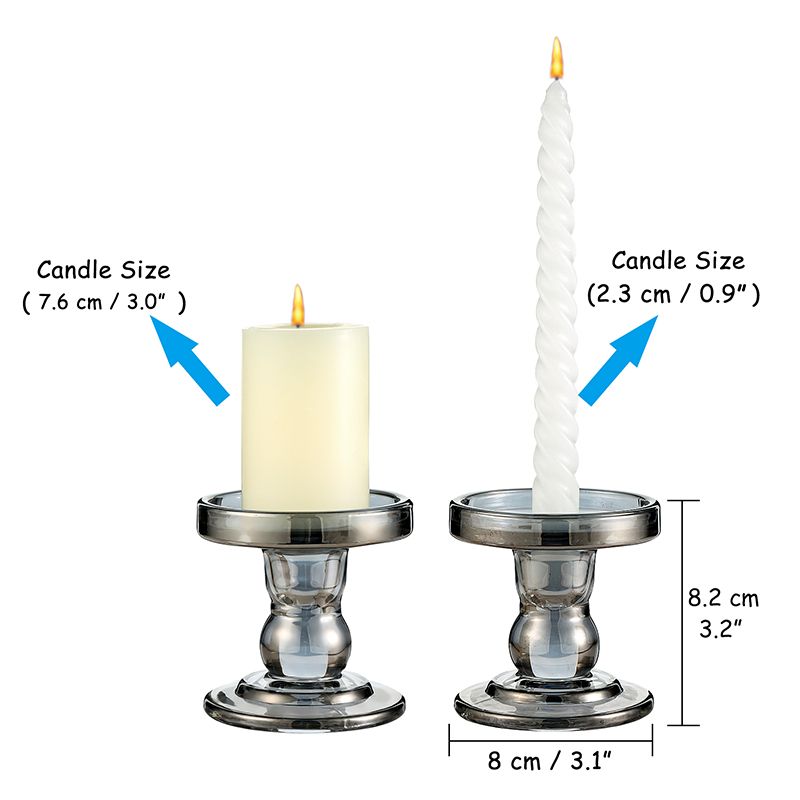 3 Pcs Glass Candle Holders Tealight Candle Pillar Candle