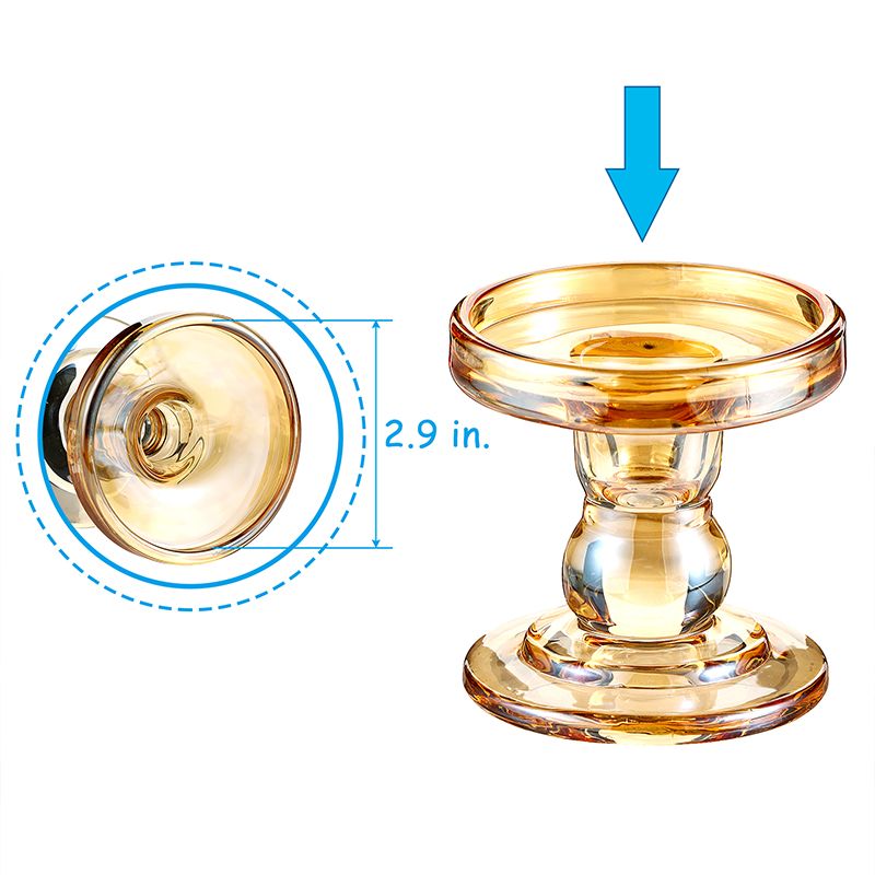 3 Pcs Glass Candle Holders Tealight Candle Pillar Candle