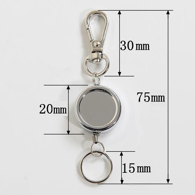 Prettyia 2x Retractable Carabiner  Keyring Key Chain Ring Card Holder