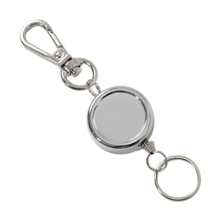 Prettyia 2x Retractable Carabiner  Keyring Key Chain Ring Card Holder