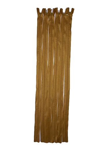 20 Inch Nylon Invisible Zippers 6-pack, Gold