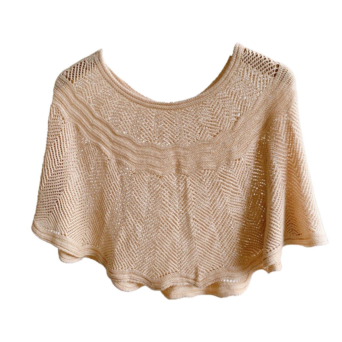 Women Shawl Hollow Out Sun Protection Summer Cut-out-Beige