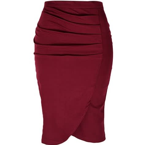 Olumi - Drape Skirt - Margenta - Wine