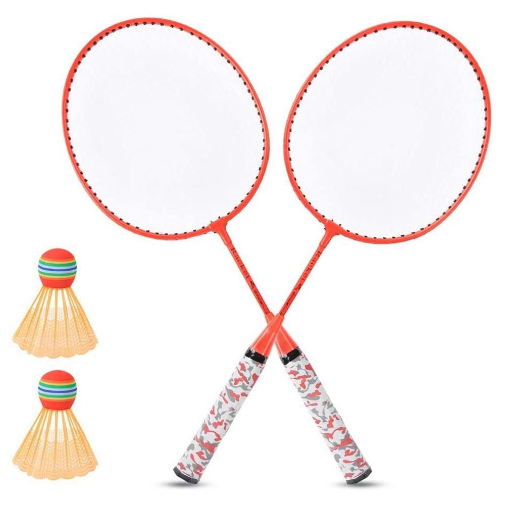 Badminton Rackets for Children,Shuttlecocks Racquet Sports Set with 2 Balls for Kids Players Indoor Outdoor Sport Green