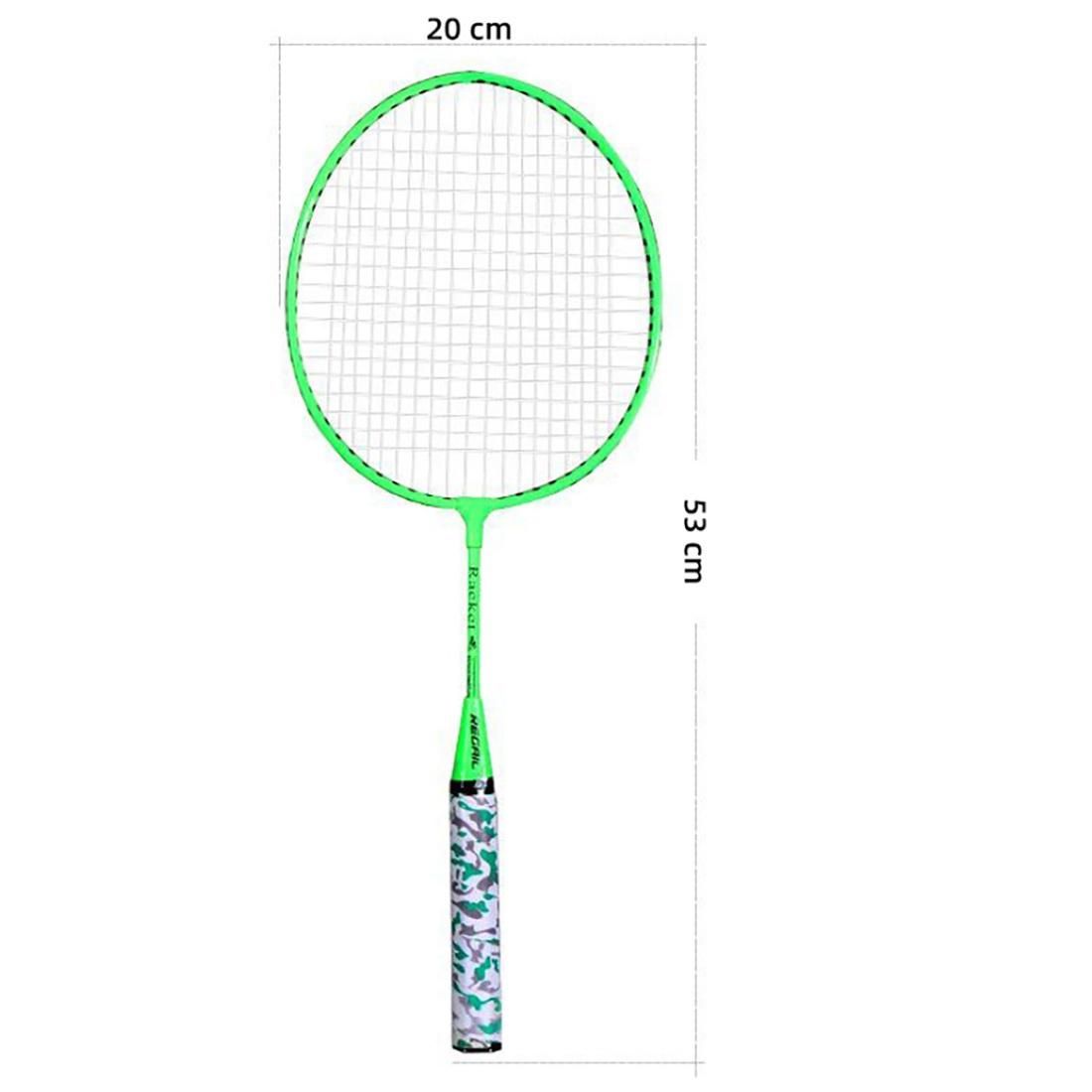 Badminton Rackets for Children,Shuttlecocks Racquet Sports Set with 2 Balls for Kids Players Indoor Outdoor Sport Green