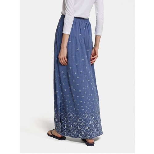 Jenna Tile Border Maxi Skirt  - Indigo