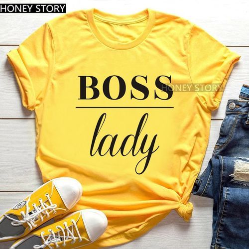 Ladies Round Neck Polo Printed T-Shirt Boss Lady