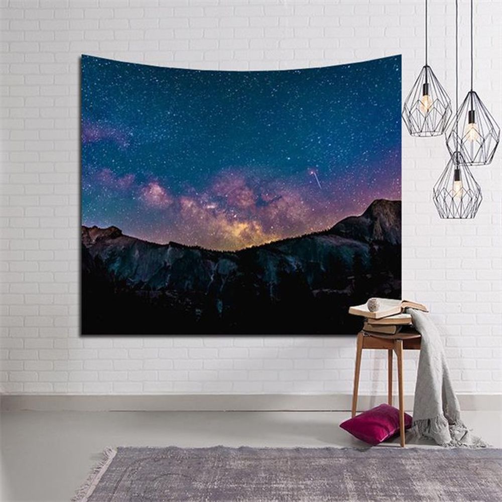 Sky Starry Mountain Wall Hanging Tapestry For Home Decor