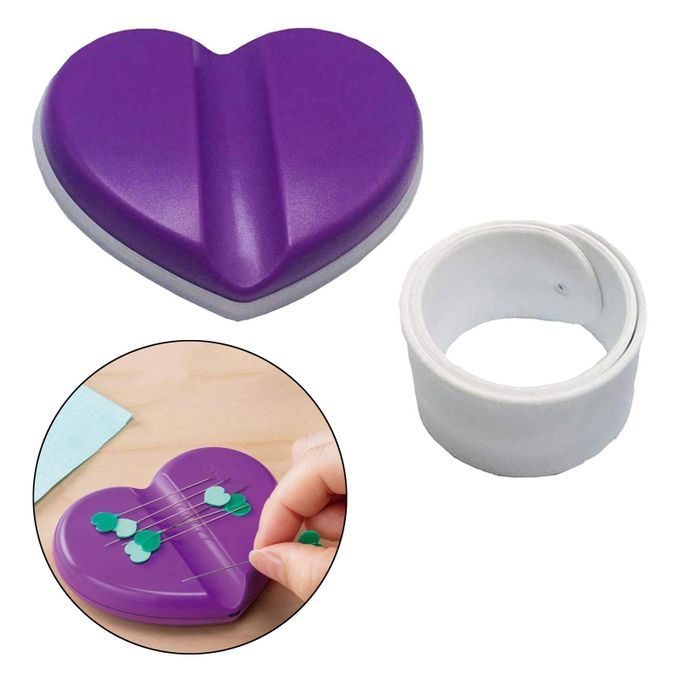 Magnetic Wrist Sewing Pin Cushion Pins Needles Purple With Bangle