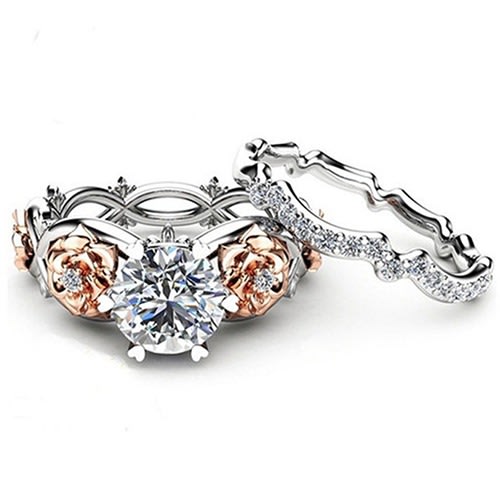 Floral Bridal Wedding Rings