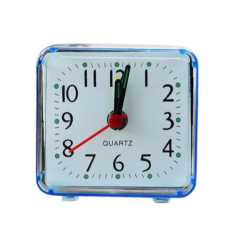 Square  Clock Travel  Clock Bedroom  Table Clock Blue