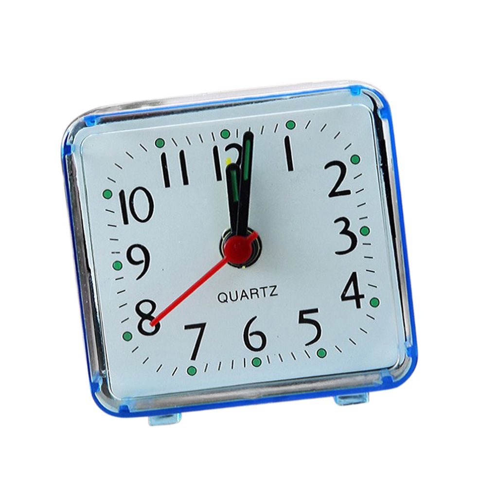 Square  Clock Travel  Clock Bedroom  Table Clock Blue