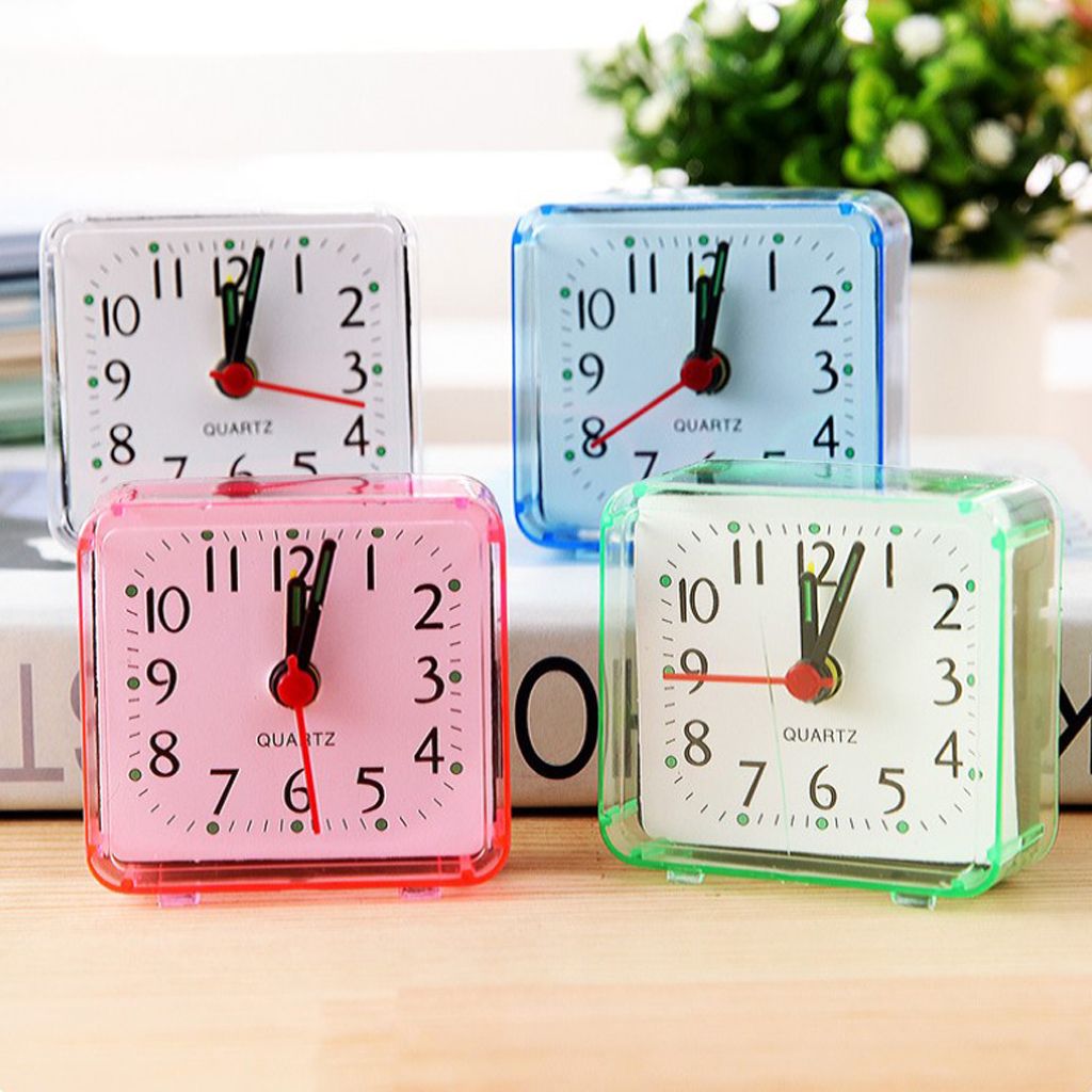 Square  Clock Travel  Clock Bedroom  Table Clock Blue
