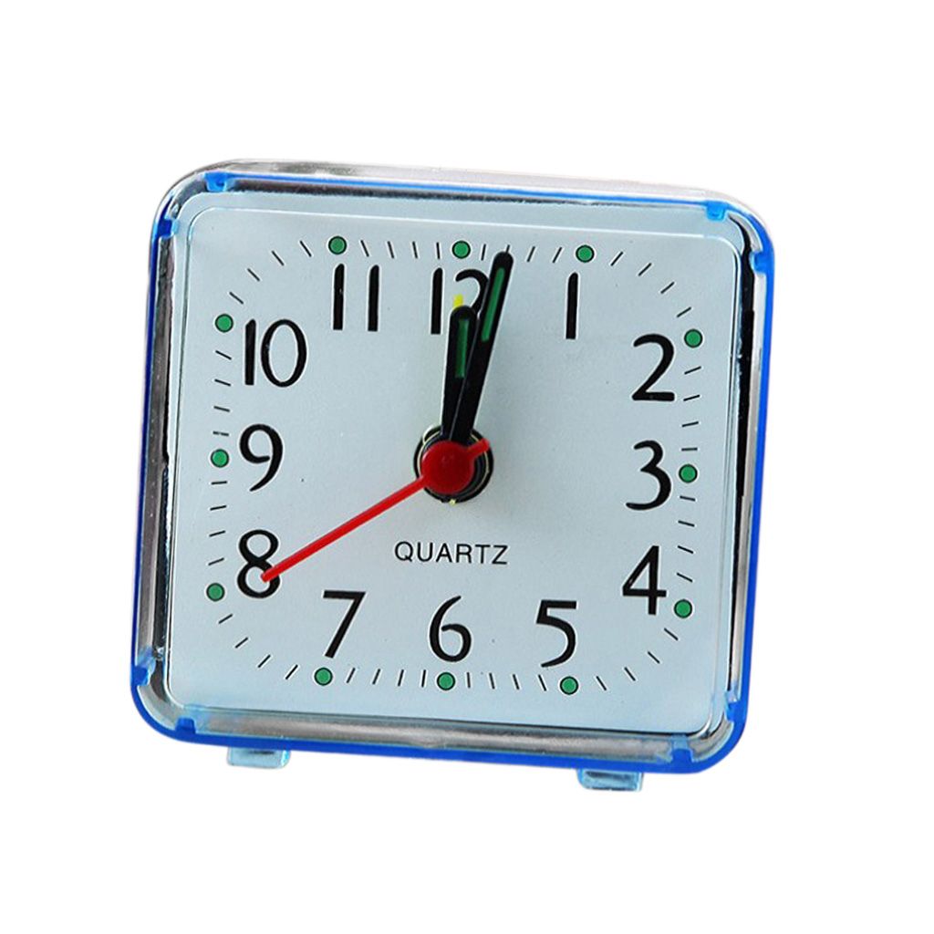 Square  Clock Travel  Clock Bedroom  Table Clock Blue