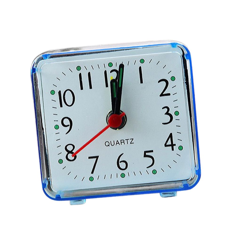 Square  Clock Travel  Clock Bedroom  Table Clock Blue