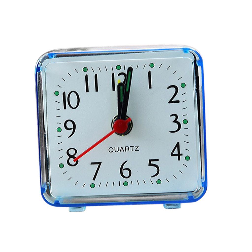 Square  Clock Travel  Clock Bedroom  Table Clock Blue