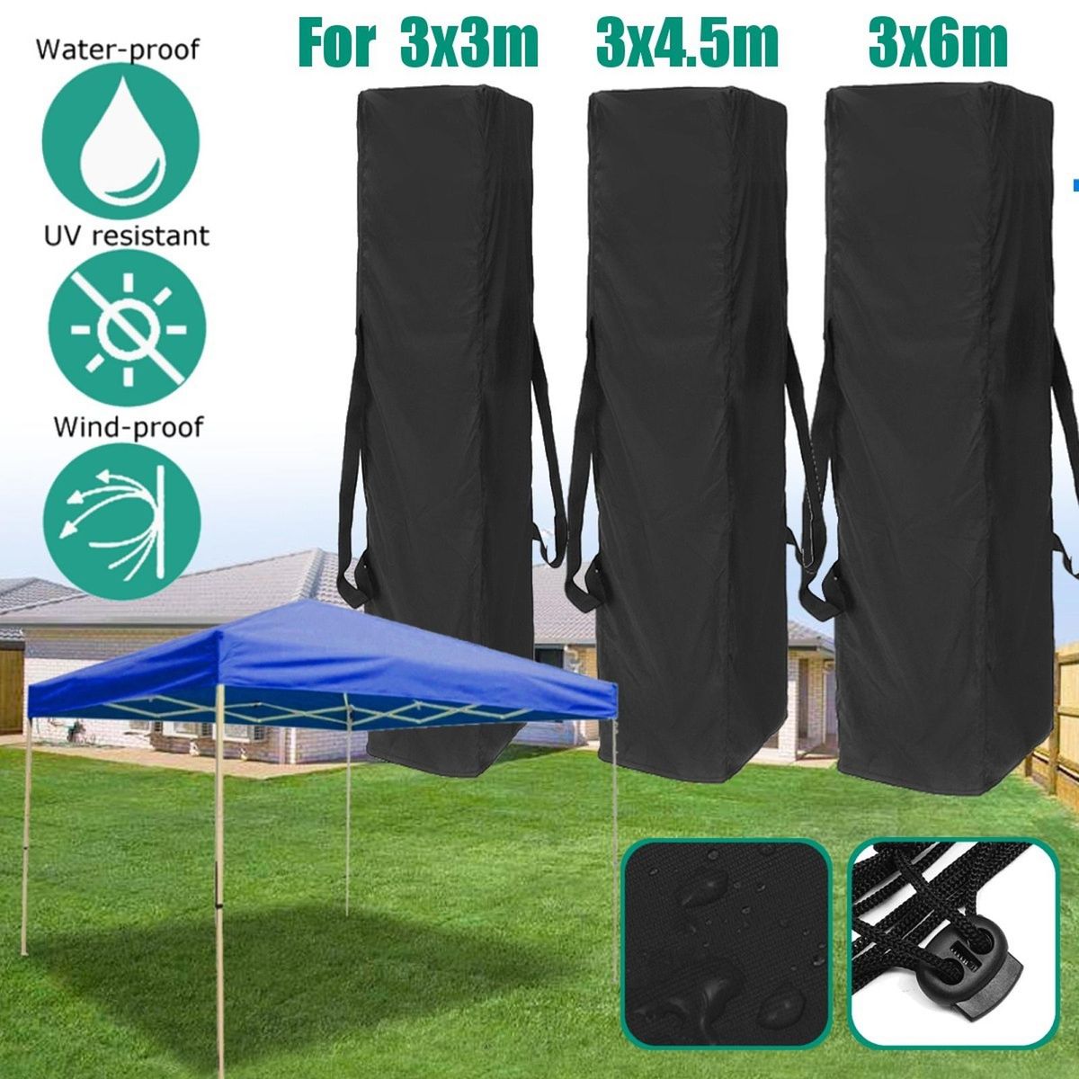 UP Canopy Wedding Party Tent Folding Waterproof Gazebo Storage 44cm