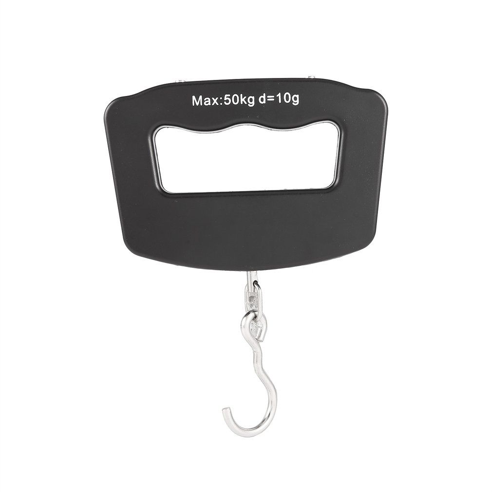 Pocket 50kg/10g LCD Digital Fishing Hanging Electronic Scale Hook Weight Luggage-black