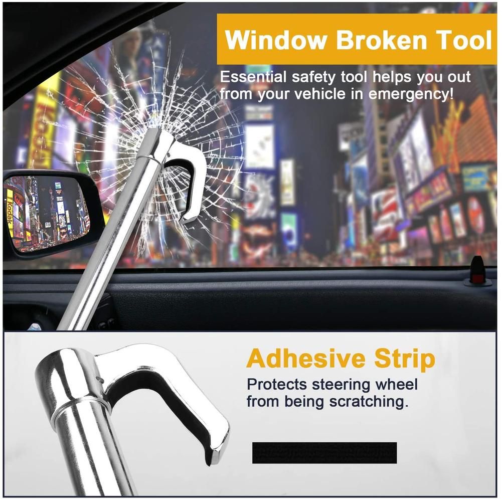 Universal Steering Wheel Brake Lock Anti-theft Retractable Double Hook Car Clutch Pedal