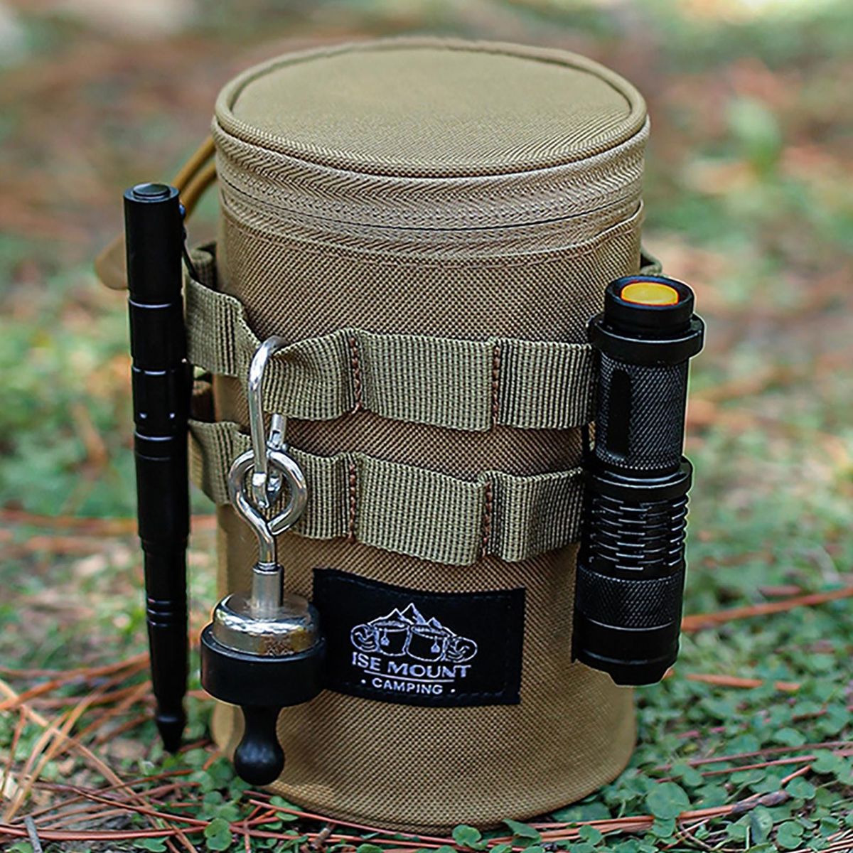 Handle Water Bottle Carrier Premium 600d Oxford Cloth Water Bottle Khaki