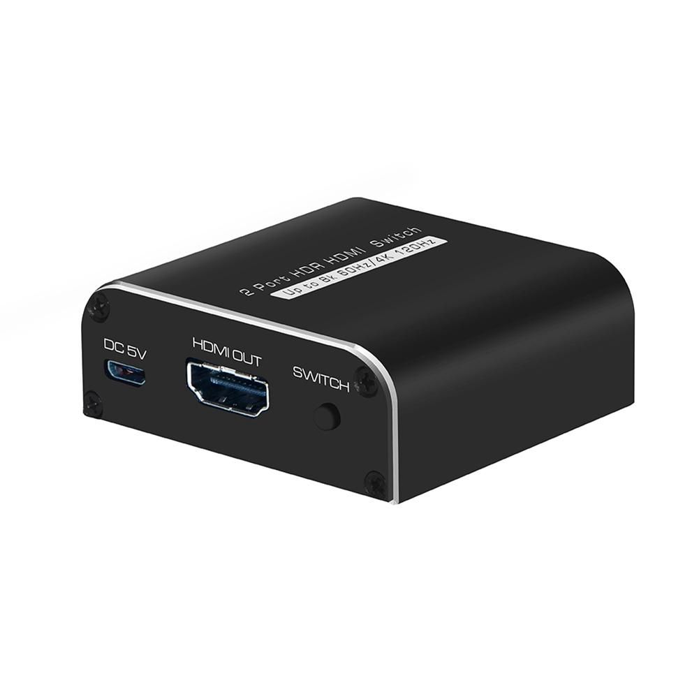 SW034 Switcher HDMI-Compatible 2.1 2 in 1 Out 8K 60Hz 4K 120Hz Switch Adapter Support HDR for PS4 PS5 Laptop PC TV