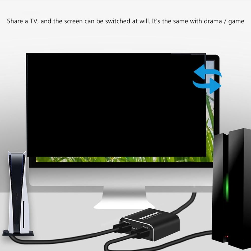 SW034 Switcher HDMI-Compatible 2.1 2 in 1 Out 8K 60Hz 4K 120Hz Switch Adapter Support HDR for PS4 PS5 Laptop PC TV