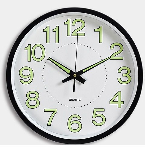Modern 12 Inch(30cm) Circular Night Glow Luminous Wall Clock