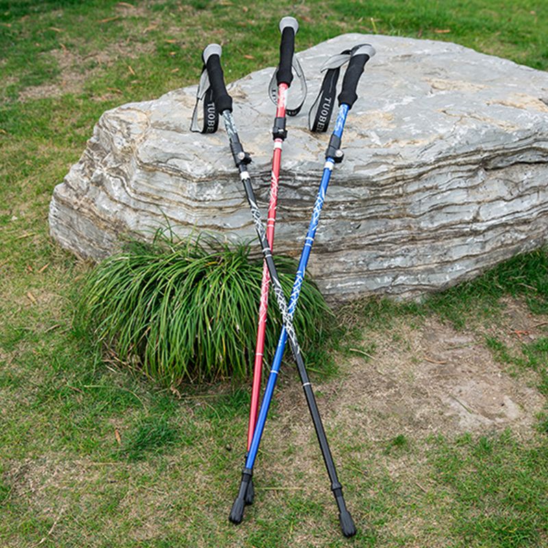 Foldable Walking Poles Anti-Shock Trekking Sticks Baton For