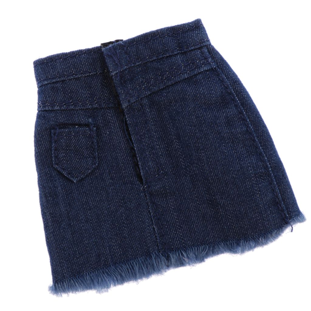 16 Scale Raw Edge Denim Short Skirt For JIAOU DOLL Female Action