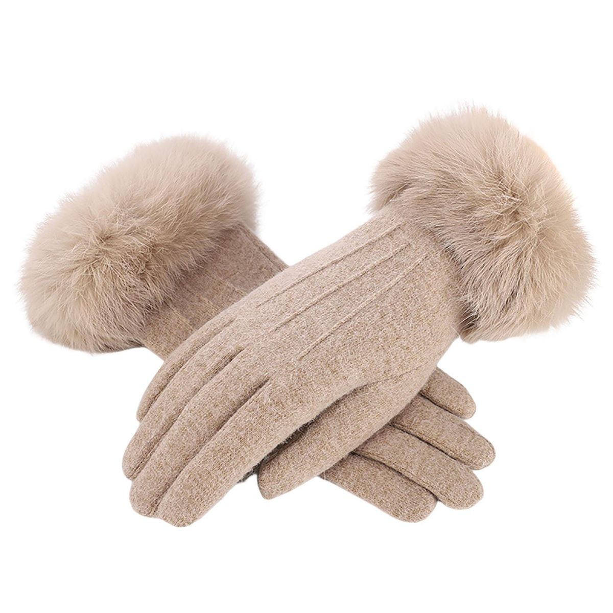 1 Pair Adults Winter Thermal Girls Cycling Bike Khaki