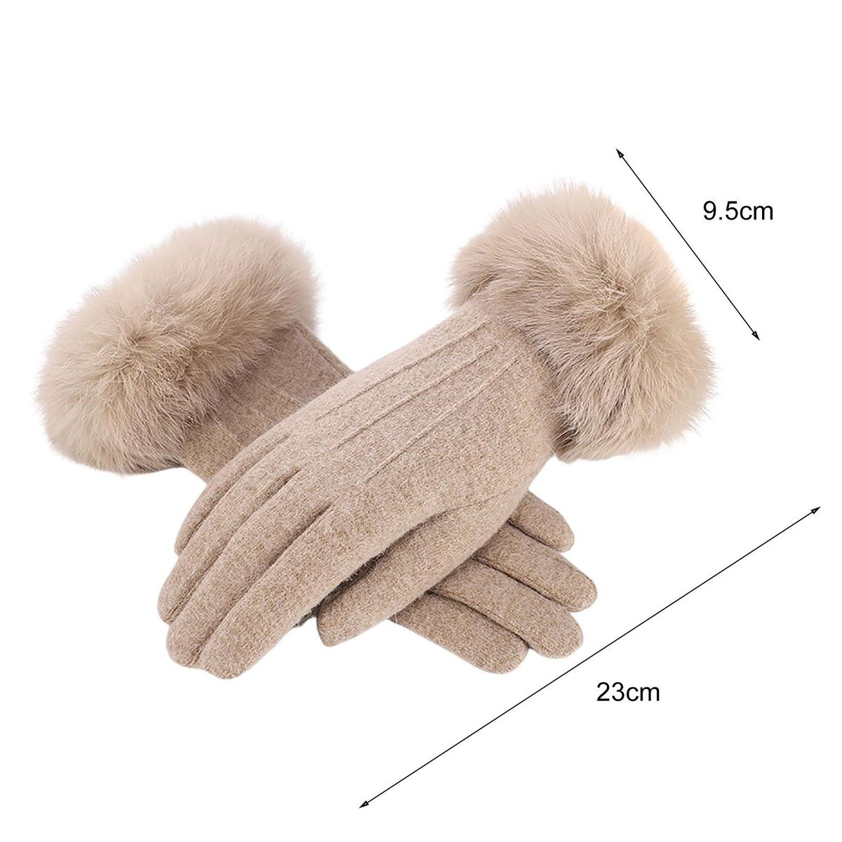 1 Pair Adults Winter Thermal Girls Cycling Bike Khaki