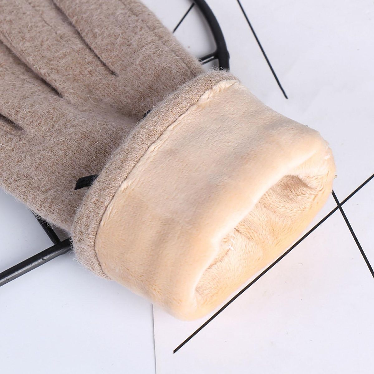 1 Pair Adults Winter Thermal Girls Cycling Bike Khaki