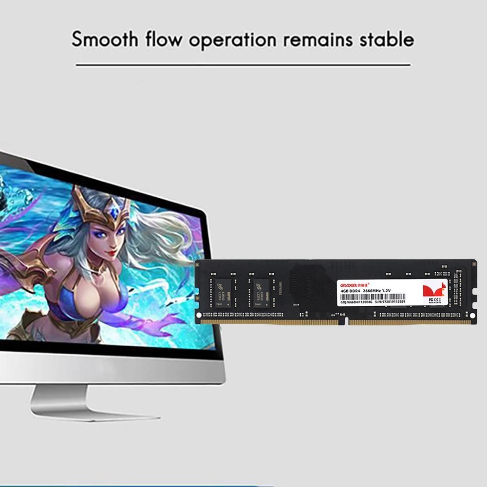GUDGA DDR4 Desktop Memory 4GB DDR4 2666 MHz 288PIN 1.2V RAM PC4-19200 Computer Game Universal Memory Bar for PC