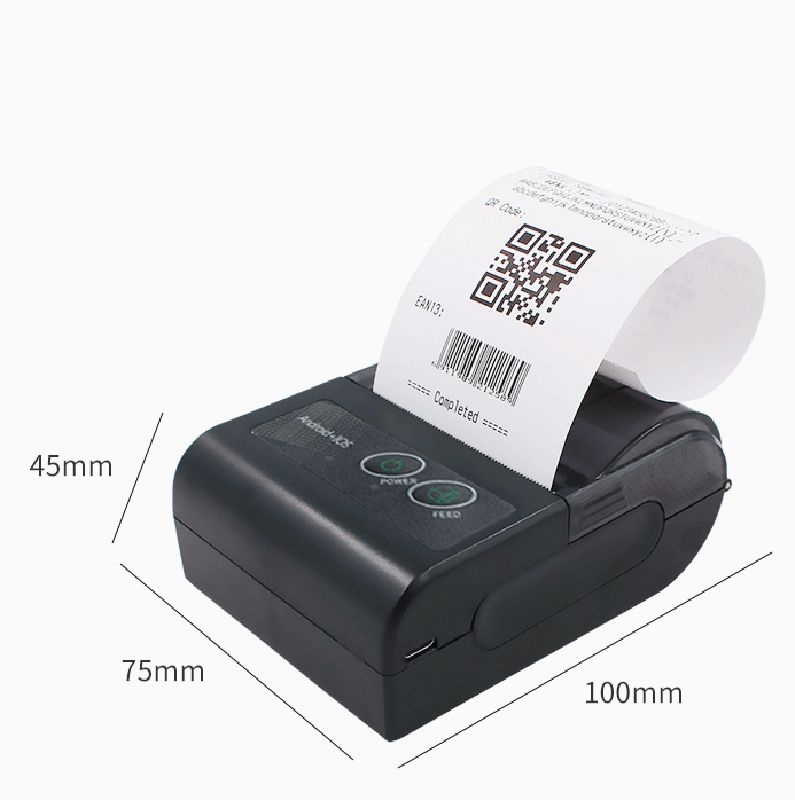 58HB6 Portable Bluetooth Thermal Printer Label Takeaway Receipthine, Supports Multi-Language & Symbol/Picture Printing-US Plug (Spanish )
