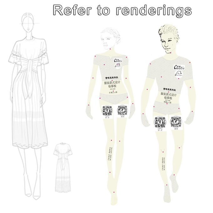 2Pcs Fashion Ruler Template Humanoid Patterns Plastic Renderin