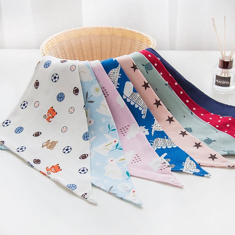4PCS Print Baby Bandana Bibs Dribble Bibs Towel