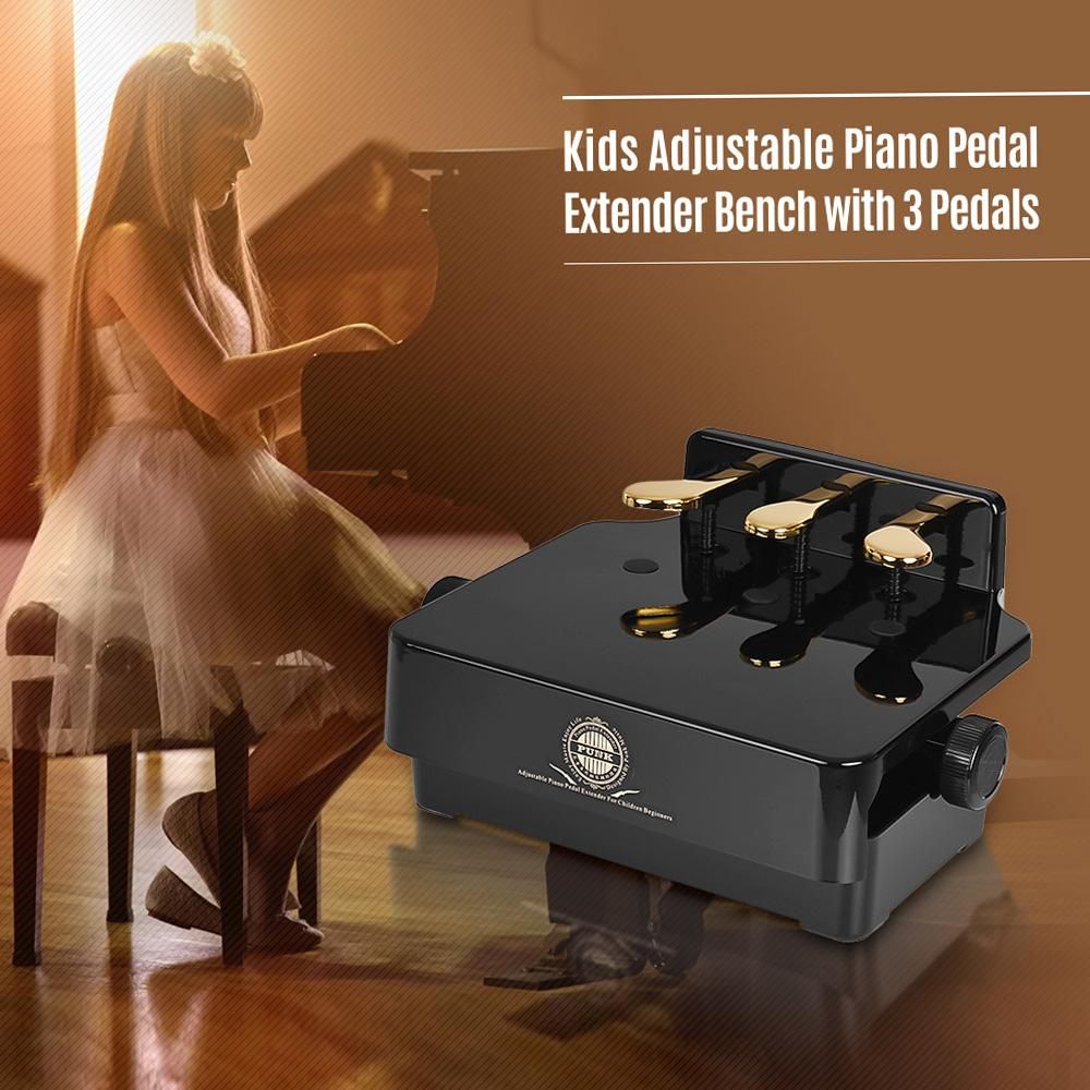 Piano Pedal Extender Bench for Kids Adjustable Height with 3 Pedals Children Piano Teaching Aid Accessory