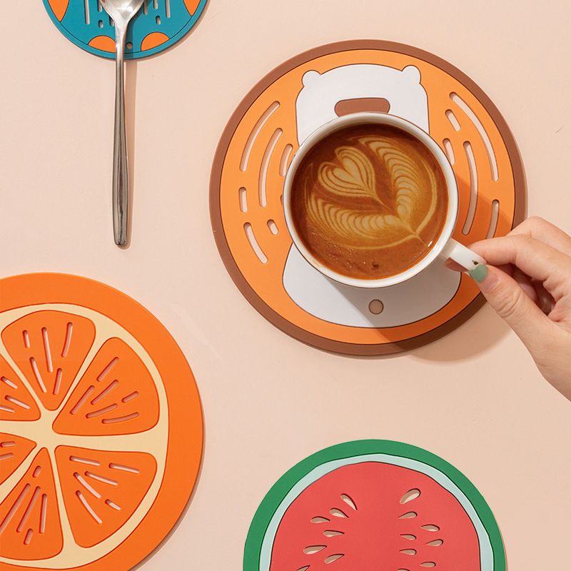 Silicone Fruit Cup Coaster - 3 Pieces
