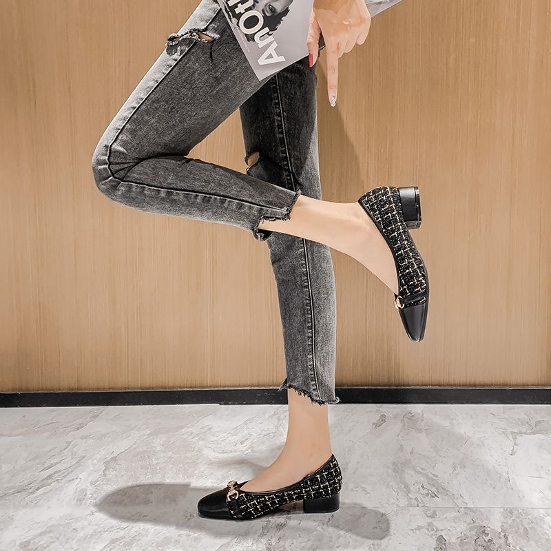 Women Shoes New College Style Low Heels Shoes Woman Party Court Shoes Sweet Work Loafers Black