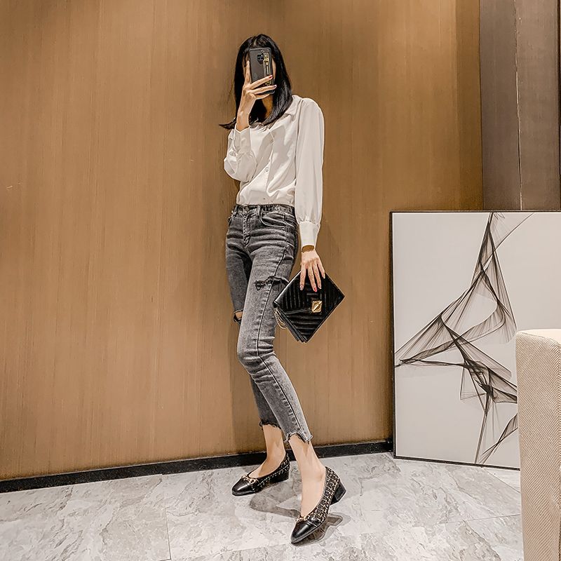 Women Shoes New College Style Low Heels Shoes Woman Party Court Shoes Sweet Work Loafers Black