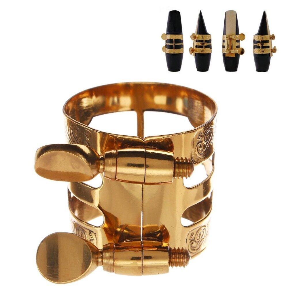 Flexibility Gold Plated Carved Alto Saxophone Mouthpiece Professional Ligature