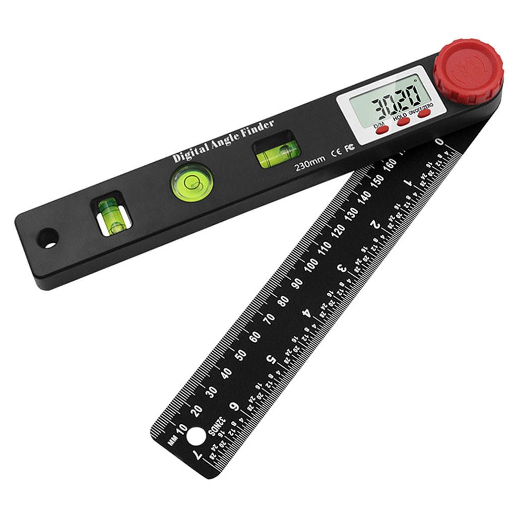 LCD Display  Angle  Protractor  Ruler Measuring Carpenter