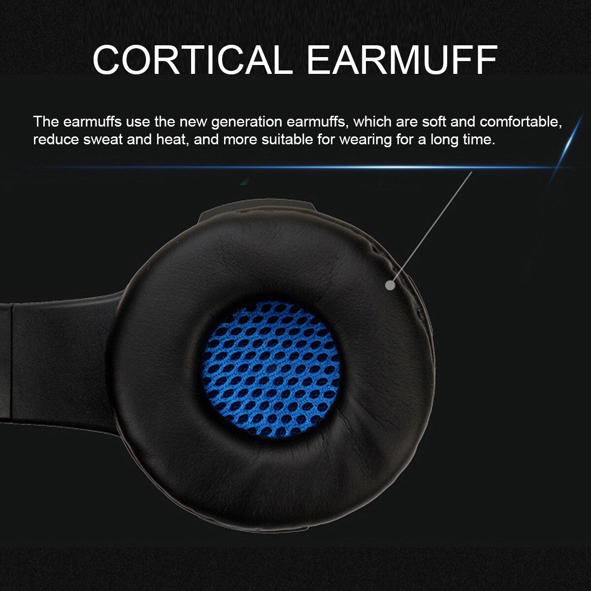LED 3.5mm Mic Stereo Gaming Headset Computer Laptop Headphones Microphone Blue