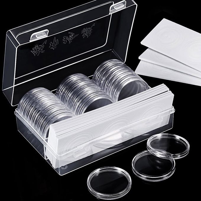 46mm Coin Protective Case Capsules Organizer Storage-Clear