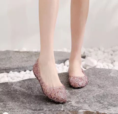 PINK Casual Bling Female Mesh Slip On