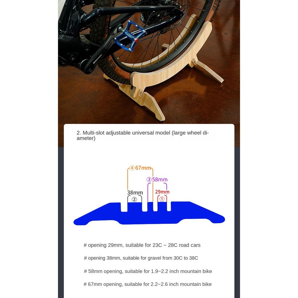 Bicycle Parking Rack Display Wooden Rack Road Bike Parking Stands Suitable for 23C-30C Road Bikes Mount Support