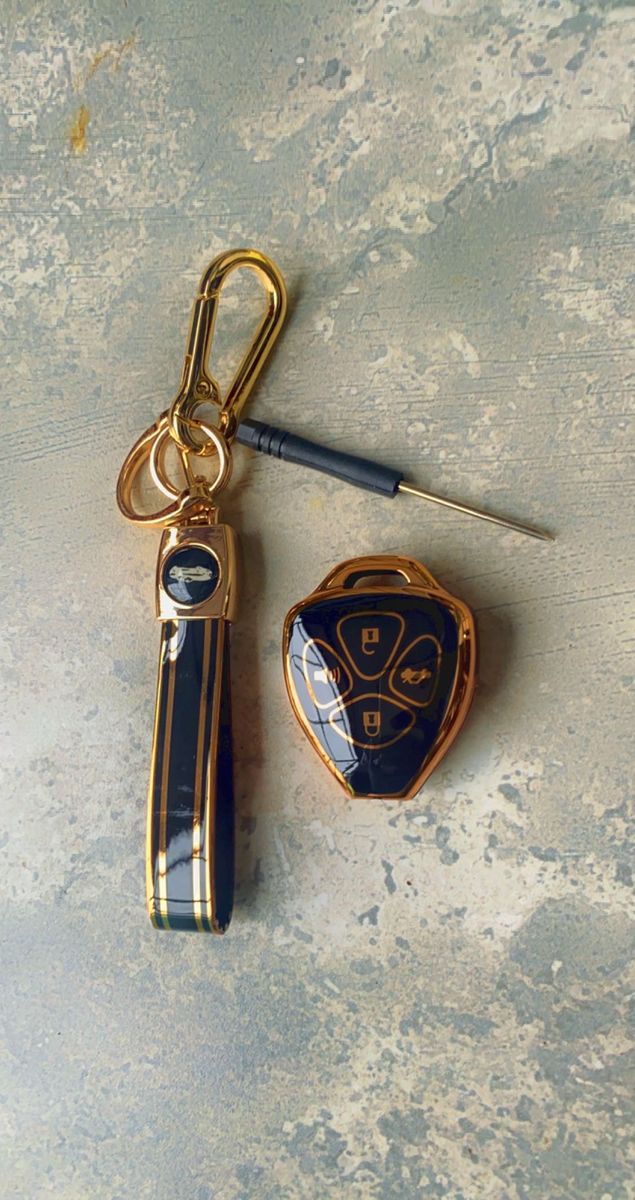 Toyota Key Holder + Remote Key  Cover Gold