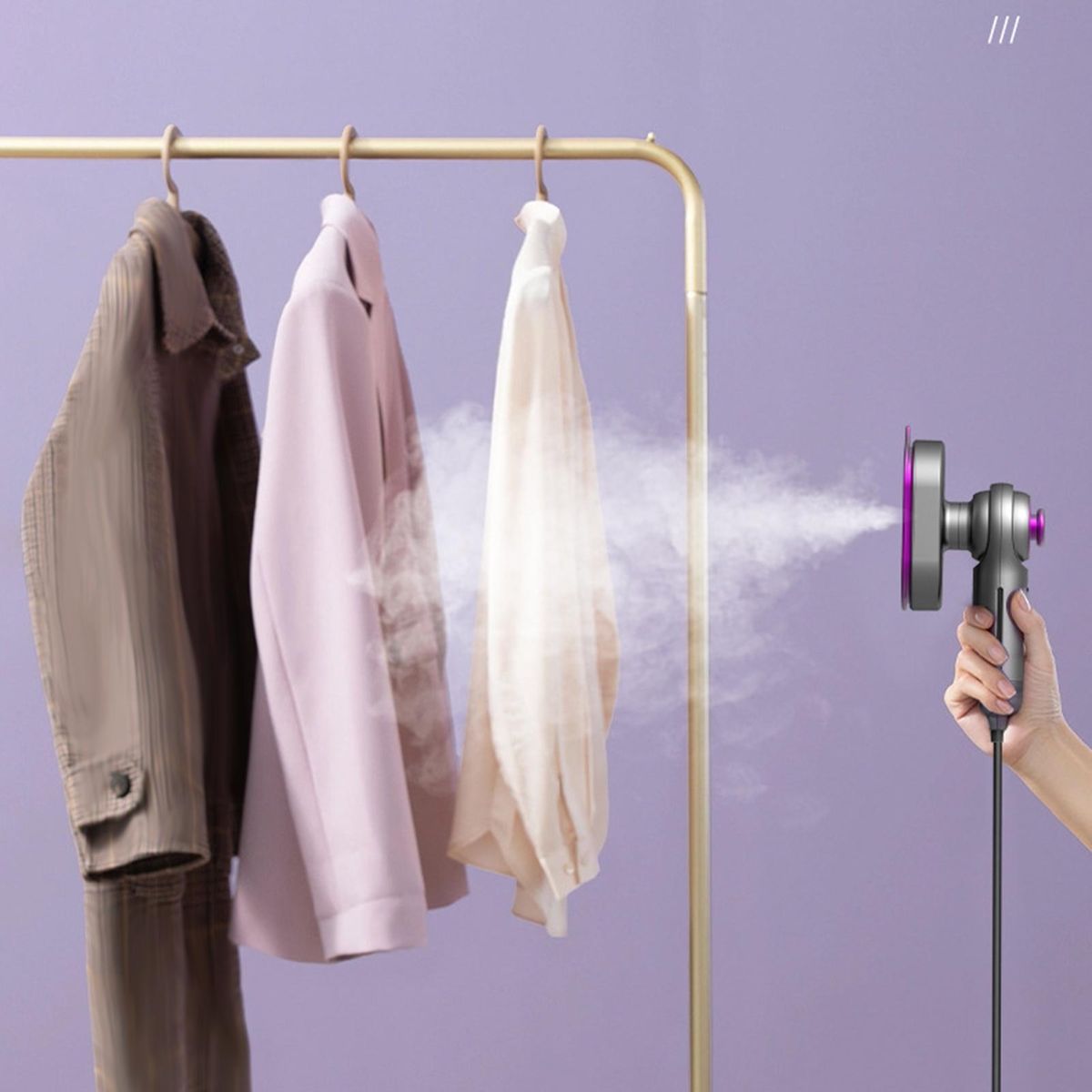 Flat Hanging Functions Mini Steamer 2-in-1 Ironing Steamer Powerful Grey