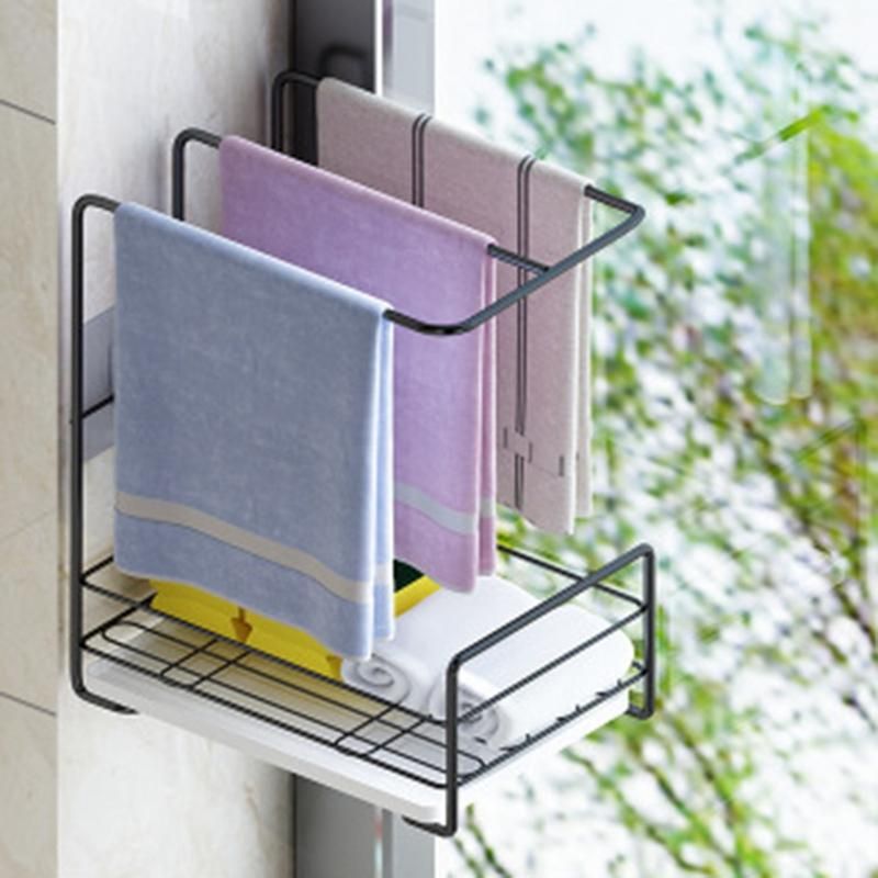 RacksSponge Holder Storage Rack Stainless Steel Dish Cloth Drain Rack Clean Sponge Holder Rag Storage Rack Shelf Towel