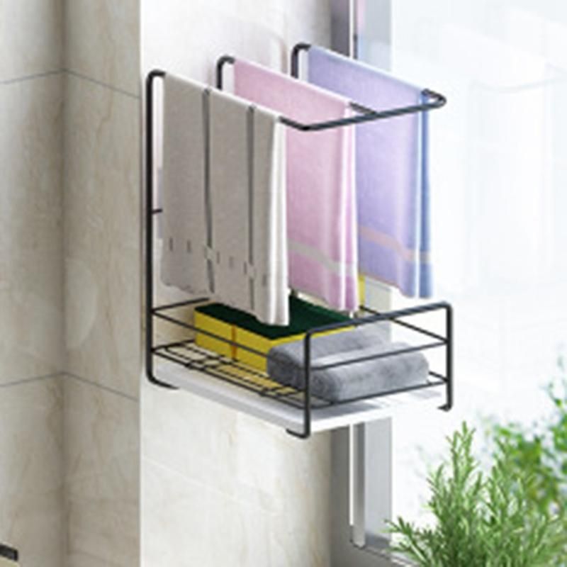 RacksSponge Holder Storage Rack Stainless Steel Dish Cloth Drain Rack Clean Sponge Holder Rag Storage Rack Shelf Towel
